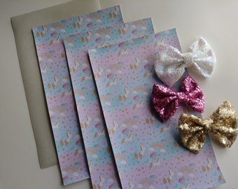 Pink and Blue Unicorn Leather sheet, Vegan Leather, Faux Leather, Bow Making, Bows, Unicorns, Unicorn
