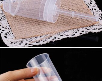 50pcs Push Up Cake Container with lids Clear Push Pop Push Cake Shooter Pop Containers Birthday Wedding Party Gender Reveal Supplies