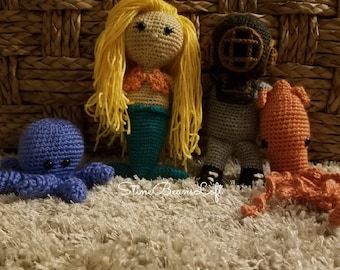 Sinky the deep sea diver crochet