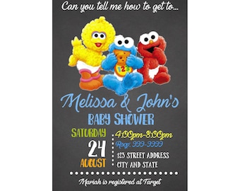 Sesame Street Baby Shower Invitation, Sesame Street Invite, Sesame Street invitation, Sesame Street, Baby Shower, Invitation