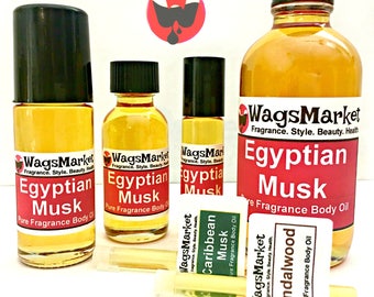 Egyptian Musk, Roll On Bottle, 1/3oz, 1oz, 100% Pure and Thick Body Oil.