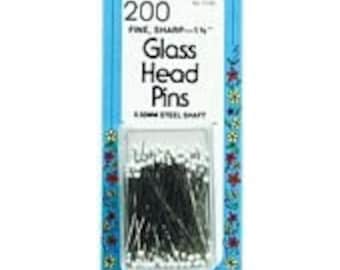 Collins Glass Head Pins 200ct