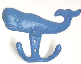 Whale Hook Cast Iron, Nautical Decor, Mythical Hook, Beach Towel Hook, Beach Chic, Pool Decor, Bathroom Decor, Nursery Decor, Whimsical