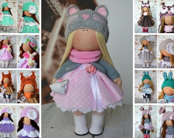 Tilda doll Handmade doll Rag doll Art doll Fabric doll Interior doll Pink doll Soft doll Nursery doll Cloth doll Collectable doll by Olga