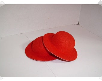 Red Felt Hat/ *Small Doll Size/ Single OR Set of 2/ Craft Supplies*