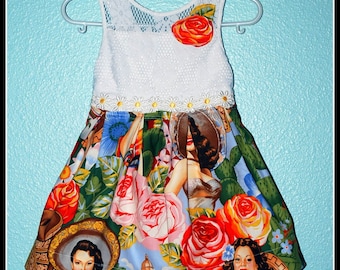 Girls Rockabilly Senorita Pinup Girls Dress ........Size 4