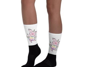 Funny pig socks for women, Flying pig socks, Piggy socks, Pig lover gift, Unicorn pig socks, Pig Unicorn socks, Unicorn piggy, Pigacorn