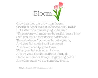 Bloom poem | Etsy