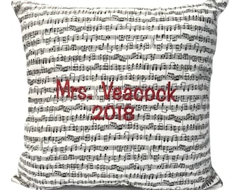 Music Teacher Gift, Gift for Music Teacher, Gift for Music Lover, Music Gift, Music Note Pillow, Gift for Musician, Music Notes, Pillow