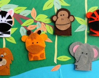 Jungle Animals Finger Puppet Set