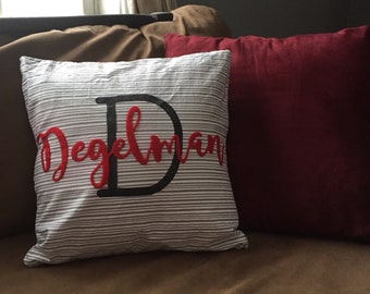 Personalized family throw pillow cover
