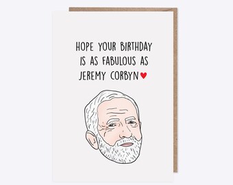 Birthday Card | Watercolour Jeremy Corbyn | Labour Party Leader | Jezza