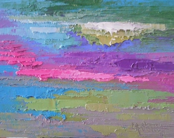 Abstract Painting, Small Abstract, Textured Art, "April Muse", 6x8" Original Oil Painting, Free Shipping in US