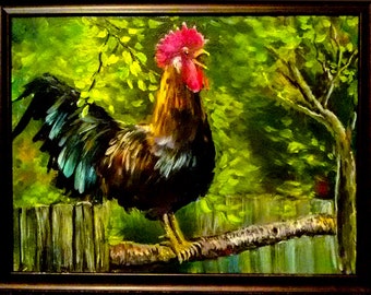 The Rooster ** Original oil painting on canvas