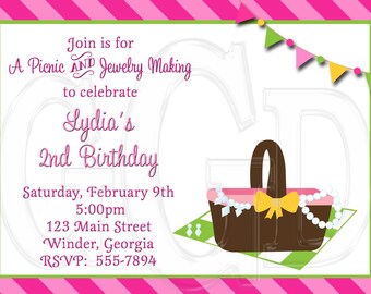 Picnic Invite Jewelry Party-Digital File