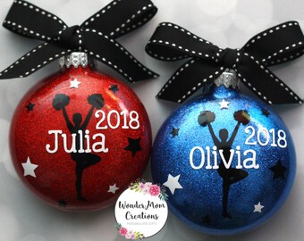 Cheerleader Christmas Ornament; Personalized Cheerleader Team Ornament; Cheer Team Christmas Ornament; High School Cheer Christmas Gift