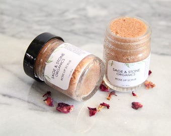 Rose Lip Scrub - Organic Lip Scrub - Natural Lip Scrub - Lip Balm - Vegan - Natural Skin Care - Organic - Lip Polish - Cruelty Free