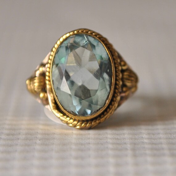 Sterling Silver Swiss Blue Topaz Ring Sz 8 #9839