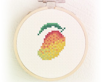 Mango - tropical fruit - cross stitch pattern PDF - Instant download