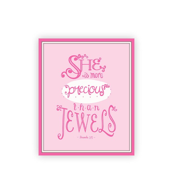 Printable Bible Verse for Baby Girl Bible Quote Print Baby