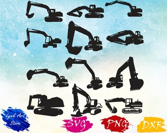 Excavator Construction svg/Excavator svg,png,dxf/Excavator clipart for Print/Design/Cricut/Silhouette...etc
