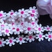 1/2 inch wide ivory/fuchsia daisy embroidery lace trim selling by the yard