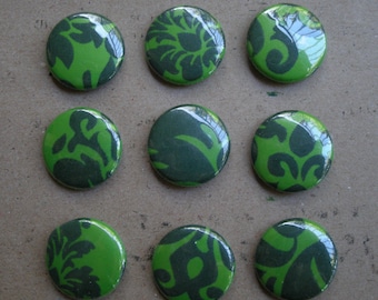 9 Green Wallpaper pin-back buttons