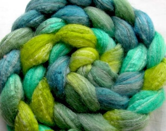 Merino/Bamboo/Silk Spinning Fiber (Combed Top) 4 oz Hand Painted