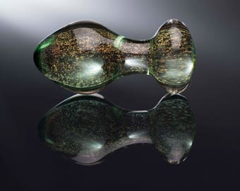 Glass Anal Plug - Medium - Absinthe Sparkle