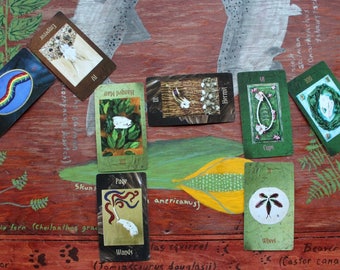 Elemental/directional five card Tarot of Bones reading from author Lupa - nature based divination - spirit pagan tarot guide familiar