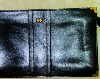 Dorcelle Vintage 1970 ' s pochette en cuir noir