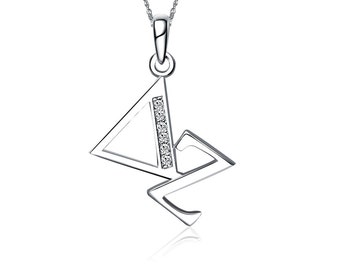 Delta Zeta Lavalier - Diagonal Design Sterling Silver (DZ-P002)