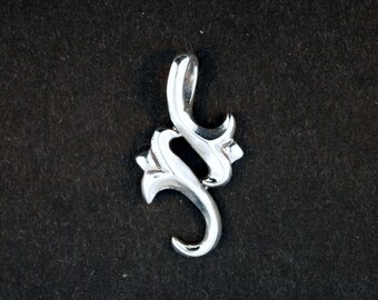 Lily flower pendant in sterling silver