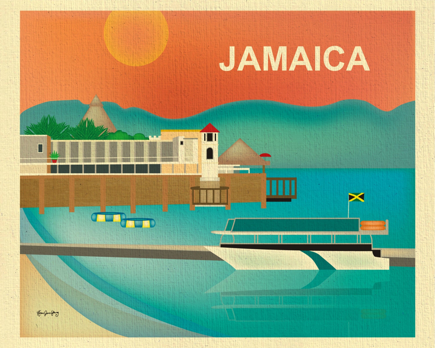 Jamaica Art Print Caribbean Poster Jamaica Wall Art