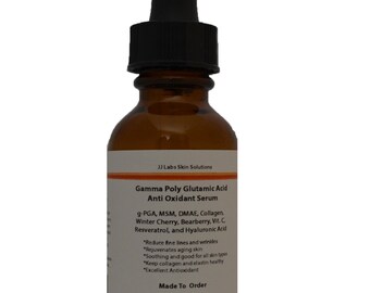 Anti Oxidant Serum with Gamma Poly Glutamic Acid, MSM, DMAE, Collagen, Hyaluronic Acid 1.2oz