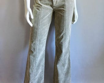 Vintage Women's 90's DKNY, Sueded Pants, Low Waisted, Flare Leg (M)