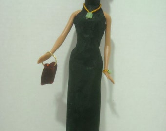 Barbie Asian Cheongsam Gown and Accessories