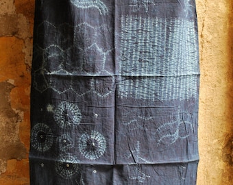 Shibori Indigo Cotton Stole