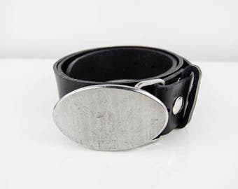 Textured Oval Stainless Steel Belt Buckle