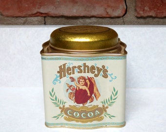 Vintage Hershey's Cocoa Tin, by Bristol Ware, Farmington NY, Made in China, Reproduction Kitchen Storage Tin, 1980's Cocoa Decorative Tin