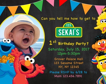 Sesame Street Birthday Invite