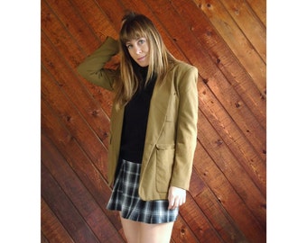 DKNY or vert kaki Blazer Jacket - Vintage des années 90 - S