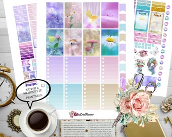 Happy Planner Weekly Kit, Printable Photography Stickers, Blooming Planner Stickers, Travelers Notebook, Glitter Headers, Functional sticker