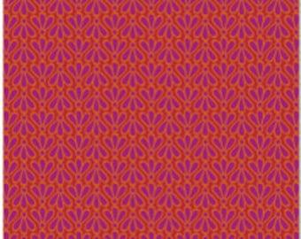 SALE Daisy Janie New Leaf Fantail Raspberry Organic Cotton fabric