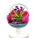Air Plant Terrarium with Purple Agate / 4" Round Glass Pedestal / Turquoise Passion