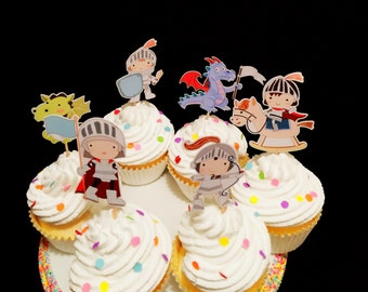 Knights And Dragons Cupcake Toppers