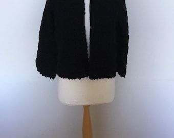 Lovely 1960's vintage black crochet jacket