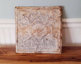 Small Tin Ceiling, Ceiling Tile Square Antique Tin Tile Old Ceiling Tin Art Deco Tin Metal Ceiling Vintage Ceiling Tile Vintage Tin Tile