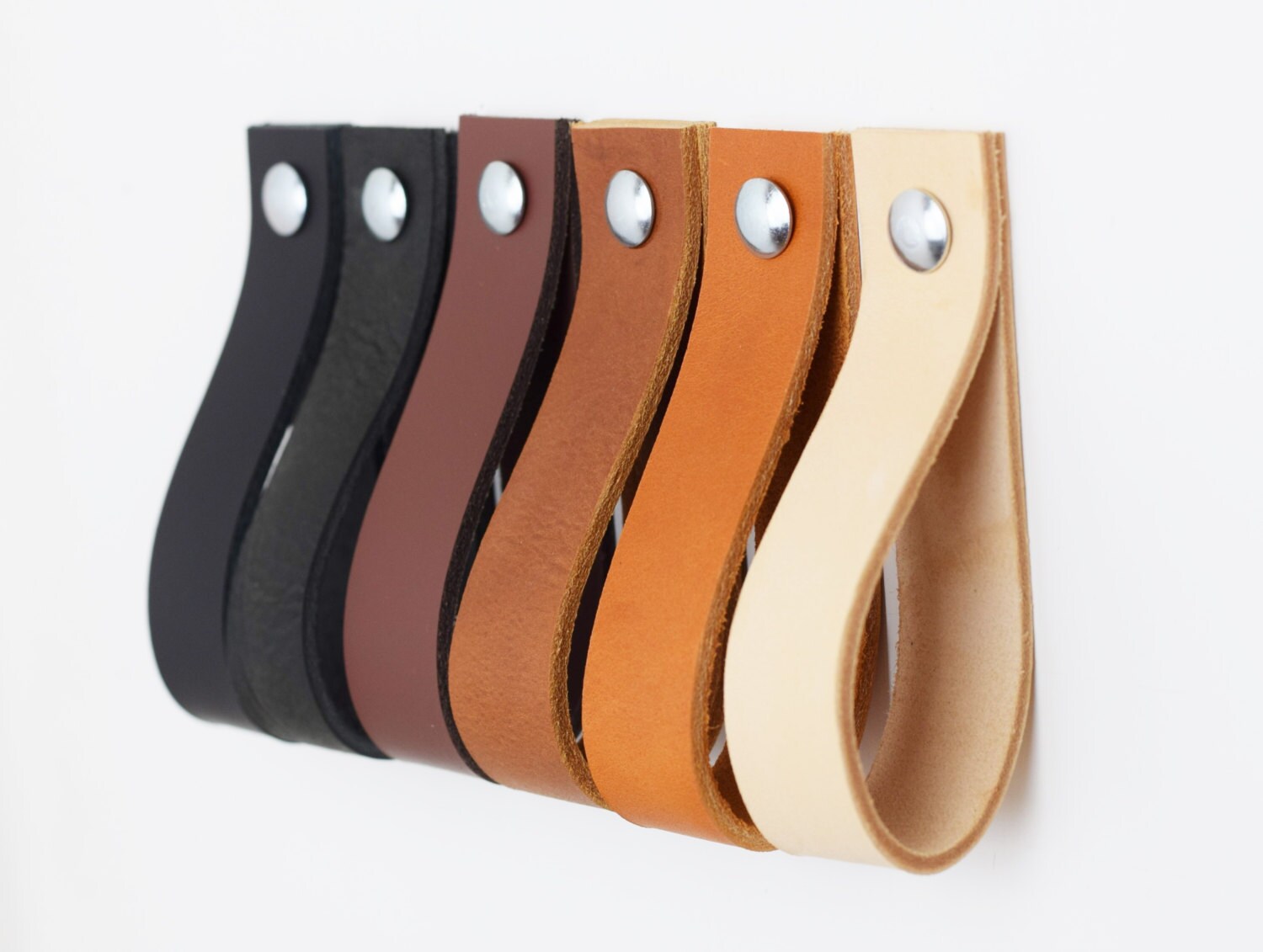 Leather drawer pulls, extra large leather pulls, leather drawer handles