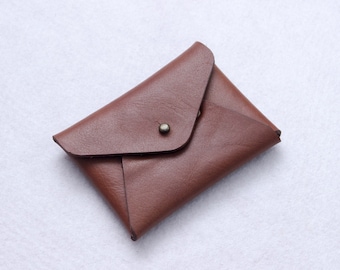Envelope Wallet // Cash Card Coin Wallet // Leather Card Wallet // Leather Wallet // Brown